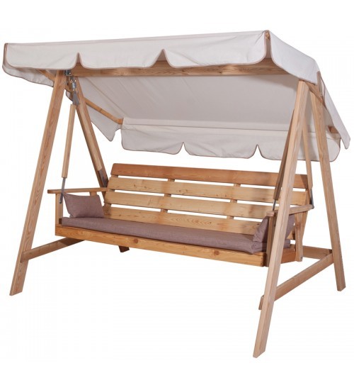 Садовые качели из дерева ЛетоЛюкс Floresta Brown Капучино